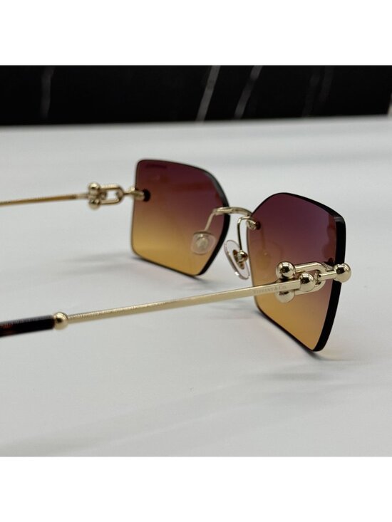 Tiffany & Co TF3088 618978 Brown Gold Rimless Women Sunglasses Authentic NEW main image 11